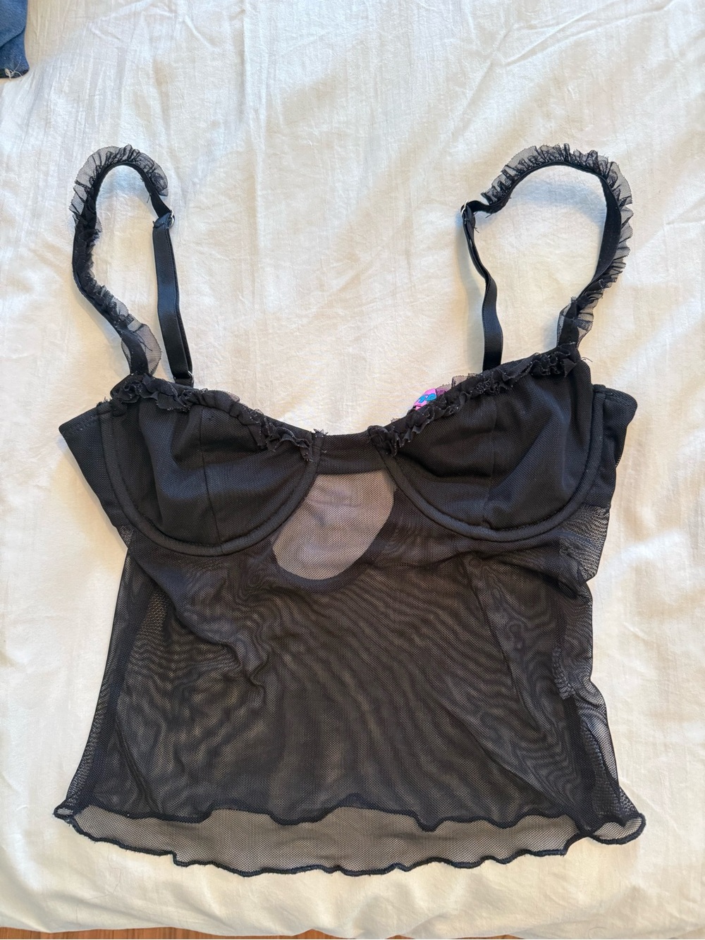 Edikted Mercy Sheer Mesh Bra Top